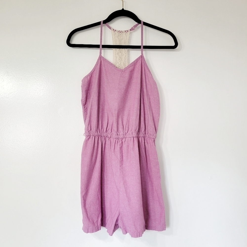 Mossimo Pink Crochet Romper Size Small